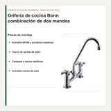 Piezas de montaje incluidas con la grifería Bonn
