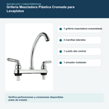 Contenido y características del grifería mezcladora plástica cromada para lavaplatos