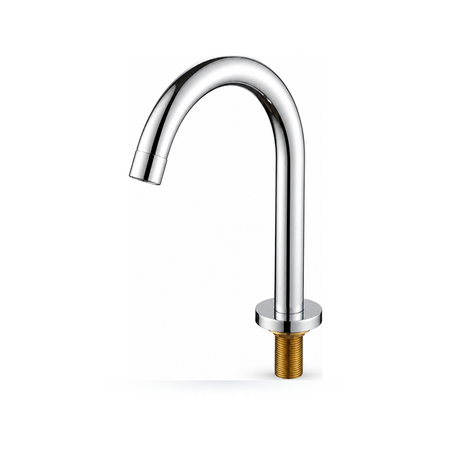 Cuello Vertical Fijo Cromado para Grifería de Mesa completo sobre fondo blanco profesional
