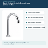Materiales y construcción verificados del cuello vertical giratorio cromado para grifería de mesa