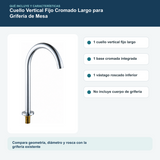 Contenido y características del cuello vertical fijo cromado largo para grifería de mesa