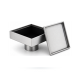 Desagüe de Piso Invisible 10 × 10 cm en Acero Inoxidable 304 sobre fondo blanco profesional