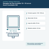 Desagüe de Piso Invisible 10 × 10 cm en Acero Inoxidable 304: diagrama o datos técnicos verificados