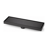 Desagüe Lineal Invisible Negro de 30 × 10 cm completo sobre fondo blanco profesional