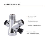 Características verificadas — Válvula Desviadora para Ducha en ABS Cromado