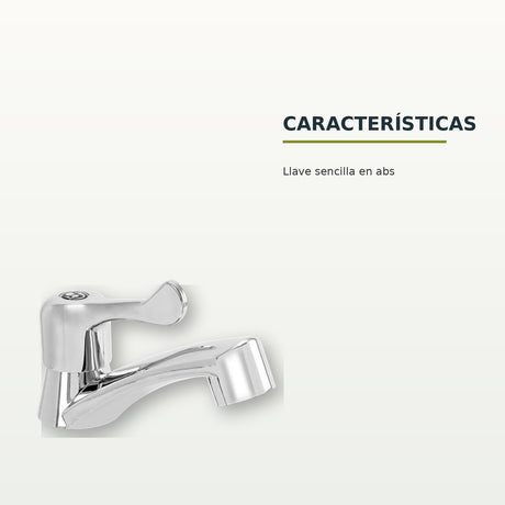 Llave sencilla baja en ABS cromado con palanca