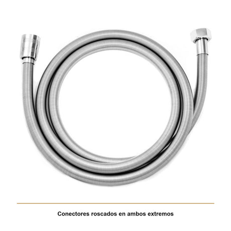 Manguera Flexible y Elongable para Ducha de 1,5 m Cromada