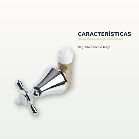 Registro sencillo para baño Buga cromado