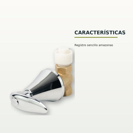 Registro sencillo para baño Amazonas cromado