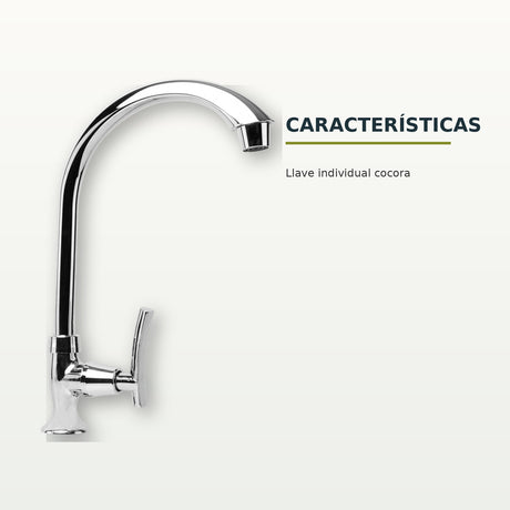 Llave individual para cocina Cocora cromada