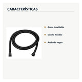 Características de manguera flexible negra para teleducha de 2 m