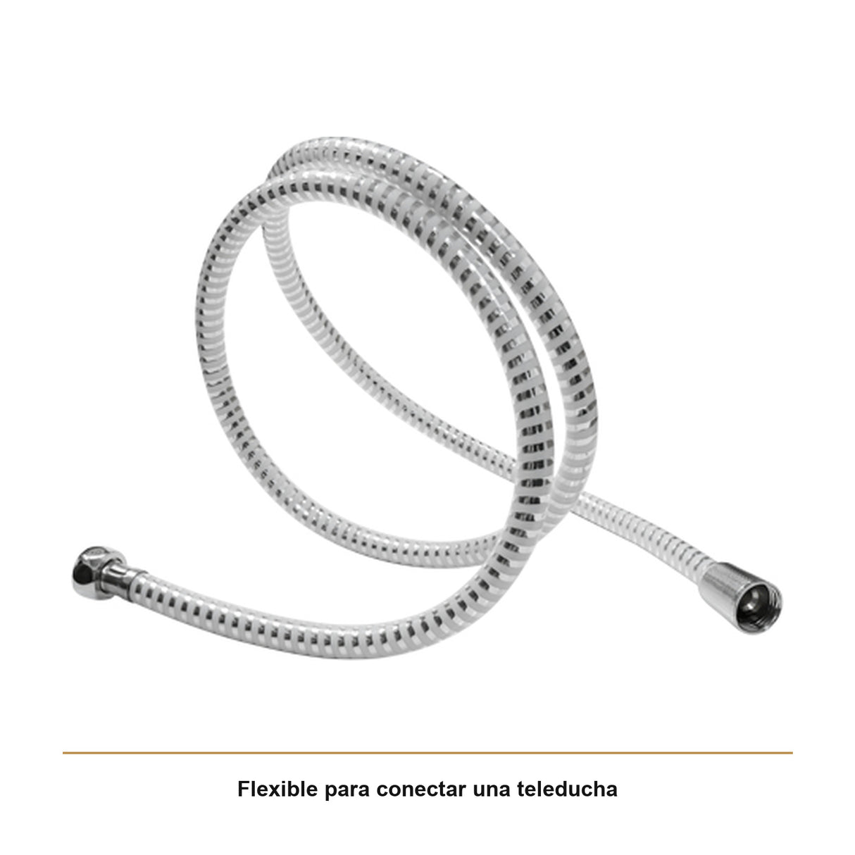 Detalle del producto — Manguera Flexible en PVC para Teleducha de 1,5 m Cromada