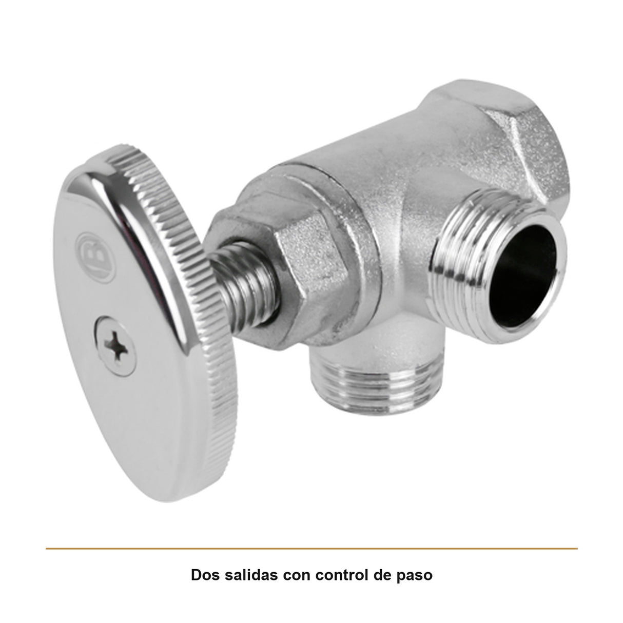 Detalle del producto — Registro Doble en Zinc Cromado de 1/2”