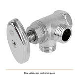 Detalle del producto — Registro Doble en Zinc Cromado de 1/2”