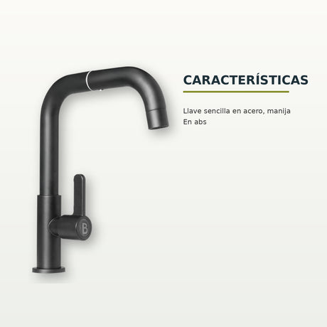 Llave sencilla de pared en acero gris con manija de ABS