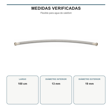 Manguera para Calentador de Agua Hembra-Hembra 1/2 x 100 cm