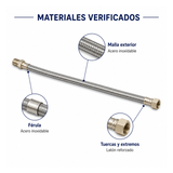 Materiales verificados de la manguera flexible para calentador de agua