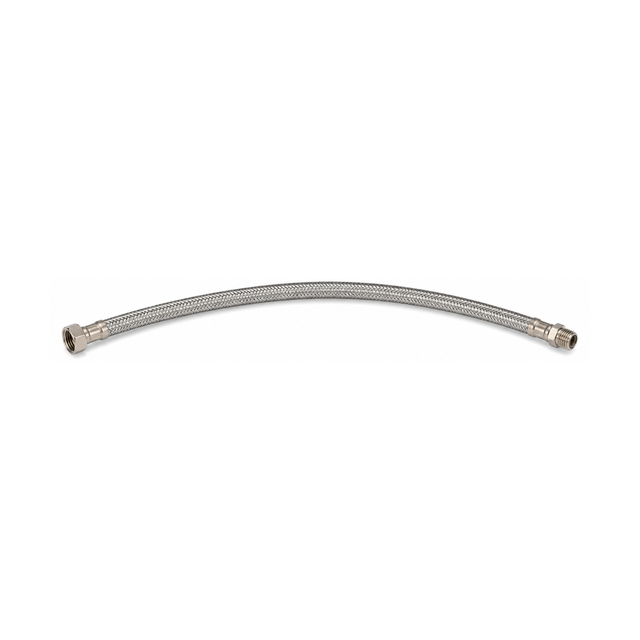 Manguera flexible para calentador de agua HI-HE de 1/2 y 60 cm sobre fondo blanco