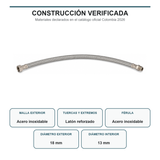Materiales y diámetros de manguera flexible con malla inoxidable y terminales de latón