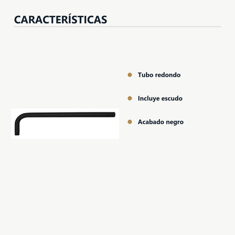 Tubo redondo para regadera con escudo de 40 cm y espesor de 1,2 mm