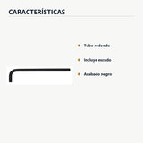 Características de tubo redondo negro para regadera de 40 cm