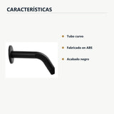 Características de tubo curvo negro para regadera