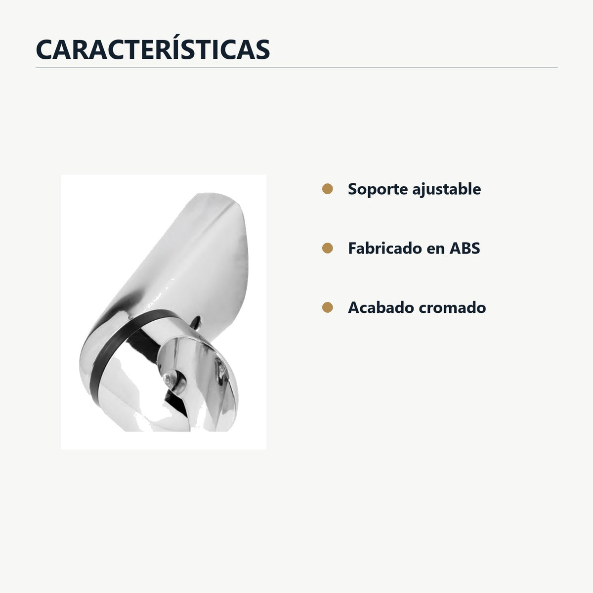 Características de soporte ajustable cromado para teleducha