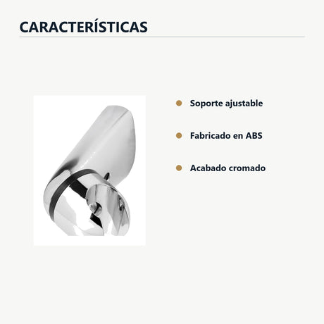 Soporte ajustable para teleducha en ABS cromado