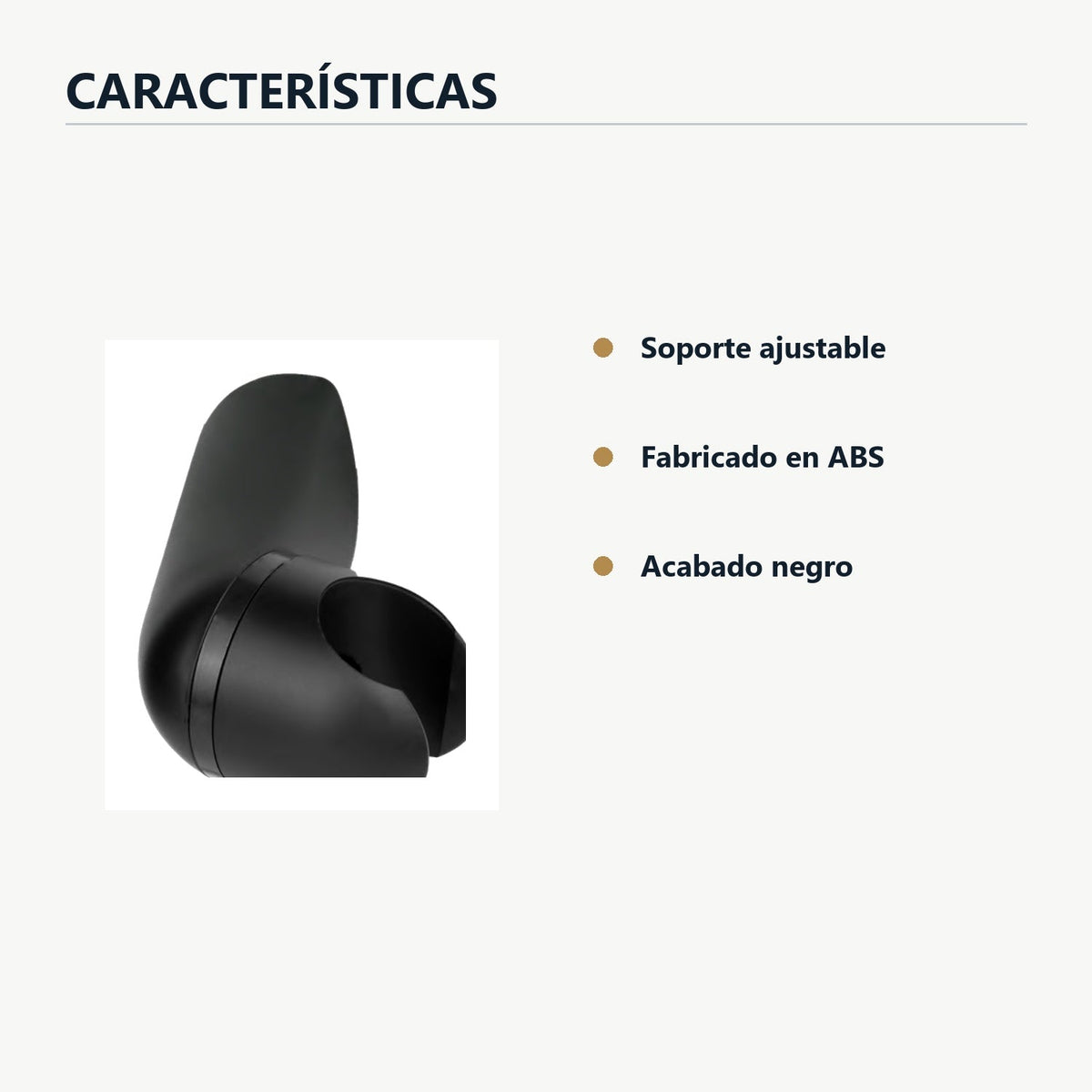 Características de soporte ajustable negro para teleducha
