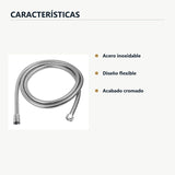 Características de manguera flexible cromada para teleducha de 2 m