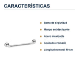 Barra de seguridad antideslizante cromada de 40 cm caracter�sticas principales del producto