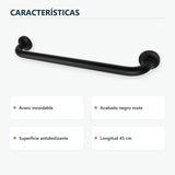 Barra de seguridad antideslizante negra de 45 cm caracter�sticas principales del producto