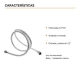 Características verificadas — Manguera Flexible en PVC para Teleducha de 1,5 m Cromada