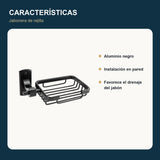 Características de la jabonera de rejilla en aluminio negro