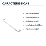 Barra de seguridad de aluminio cromado de 60 cm caracter�sticas principales del producto