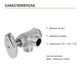 Características verificadas — Registro Doble en Zinc Cromado de 1/2”