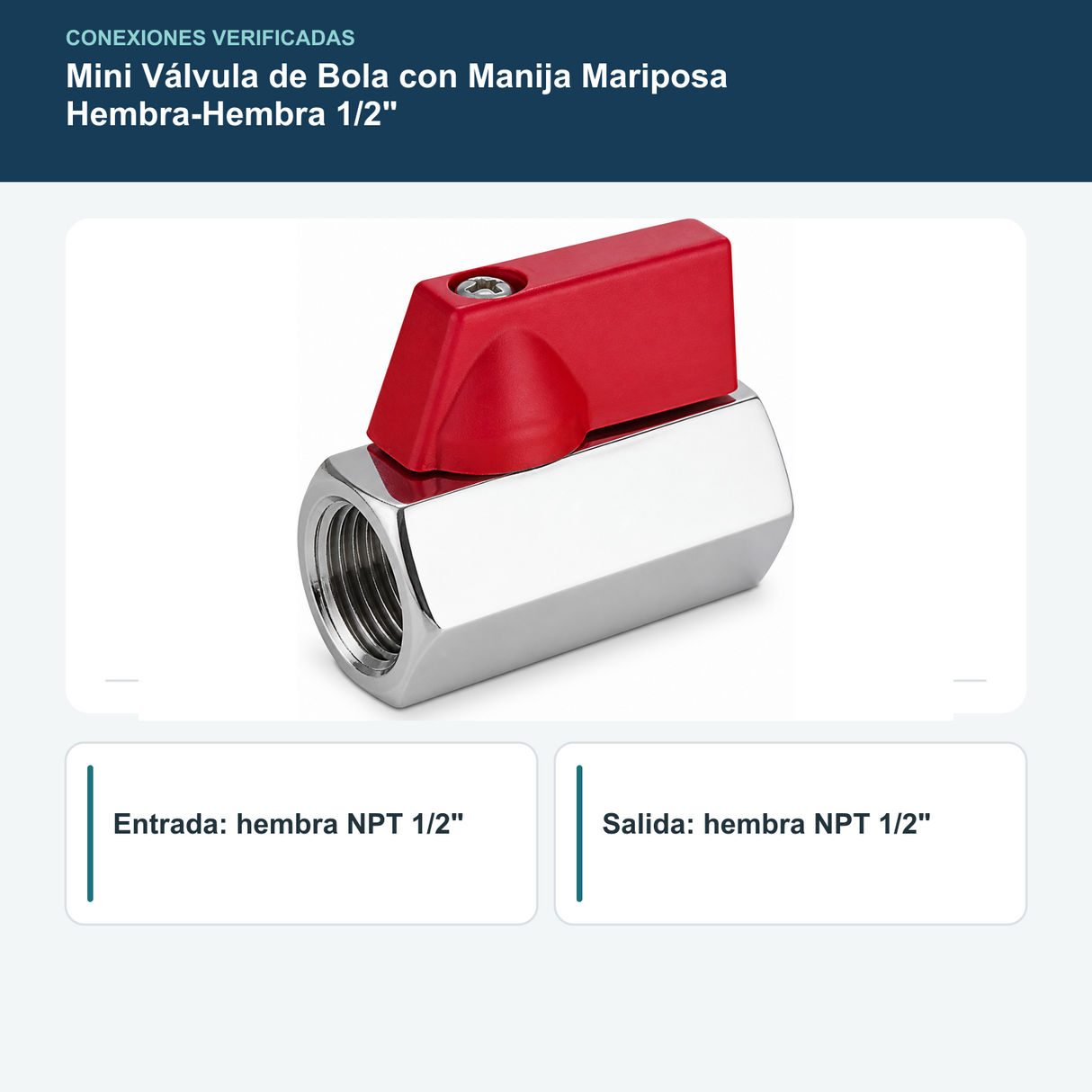 Diagrama de conexiones hembra NPT de 1/2 pulgada de mini válvula