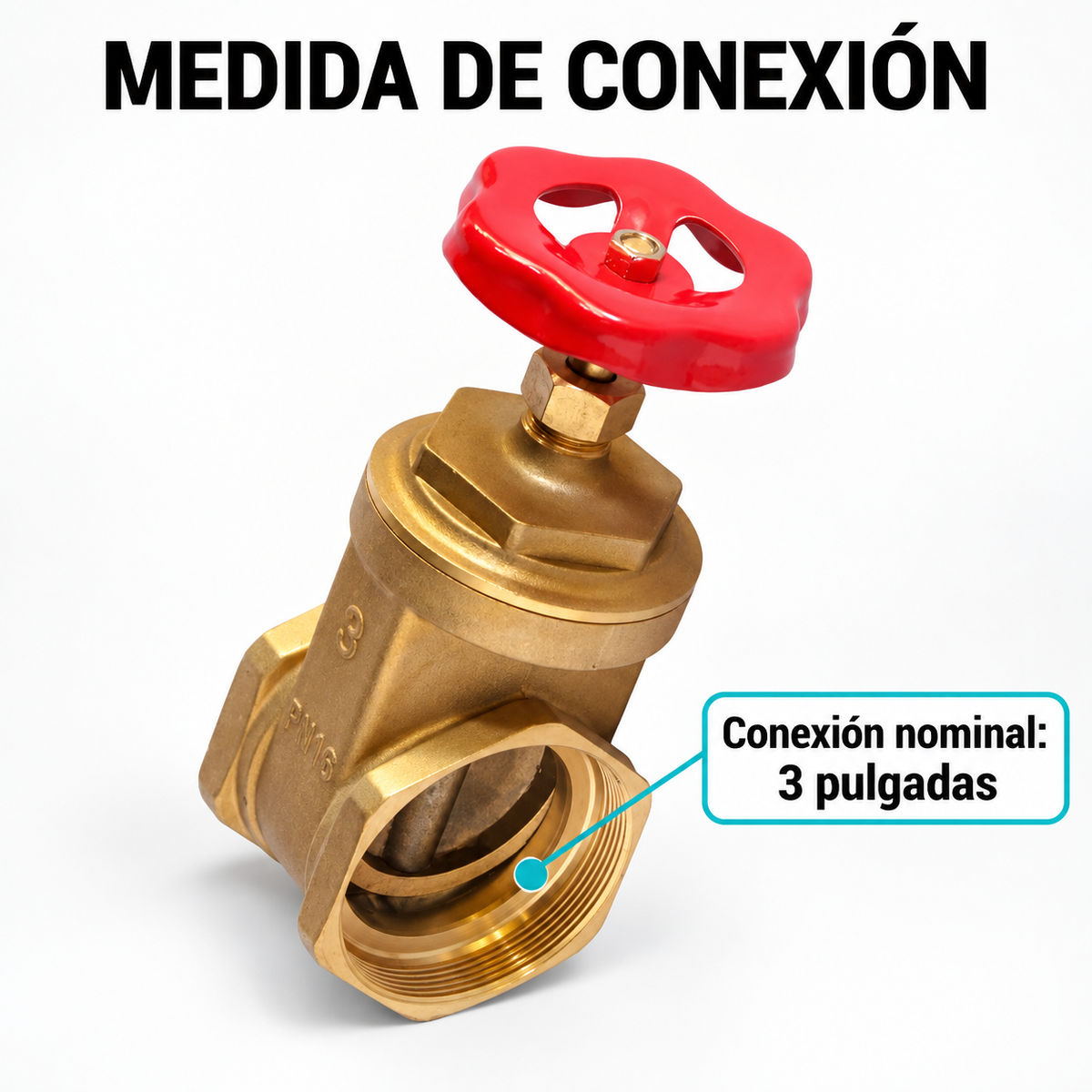 Medida de conexión de la válvula de compuerta TAUMM 0602AA000-T: conexión nominal de 3 pulgadas