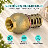 Válvula de pie con rejilla metálica de 1/2 pulg ficha de características