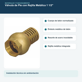 Materiales y mecanismo de la válvula de pie con rejilla