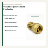 Rejilla, émbolo y resorte de la válvula de pie de 2 pulgadas