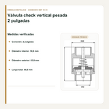 Medidas verificadas de la válvula check vertical pesada