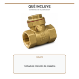 Contenido incluido con una válvula de retención de chapaleta de 1/2 de pulgada