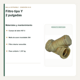 Cuerpo de latón y malla inoxidable removible del filtro tipo Y