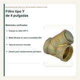 Cuerpo de latón y malla de acero inoxidable 304 del filtro tipo Y