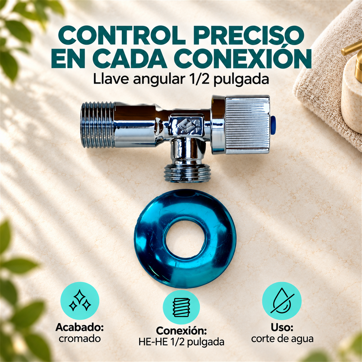 Características de Llave Angular Cromada HE-HE 1/2"
