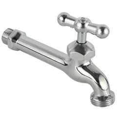 Llave de Jardín Larga Cromada 1/2" x 3/4" en Zamak