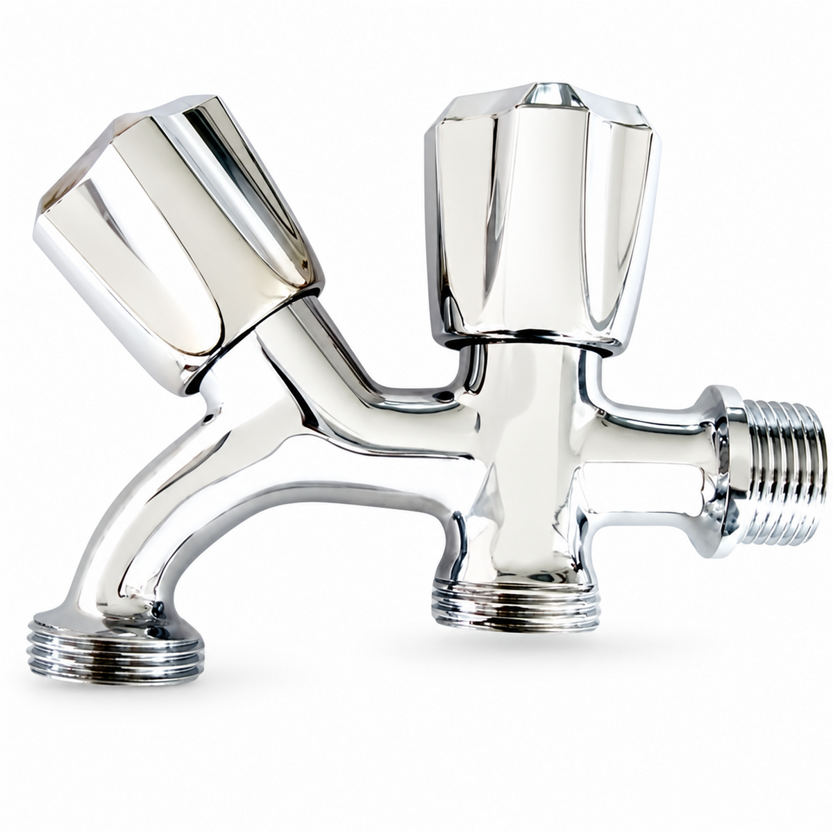 Producto de Llave Doble para Lavadora Cromada