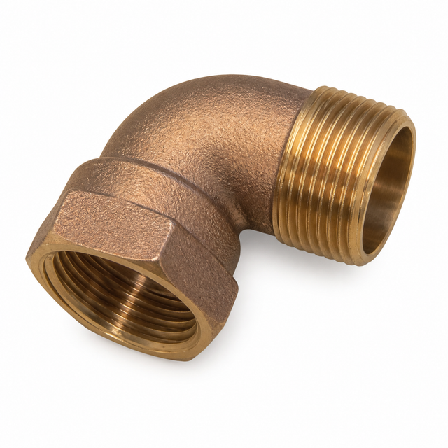 Codo de bronce hembra-macho de 3/4 pulgada en una unidad