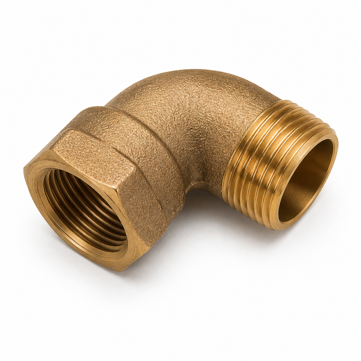 Roscas hembra y macho del codo de bronce de 3/4 pulgada